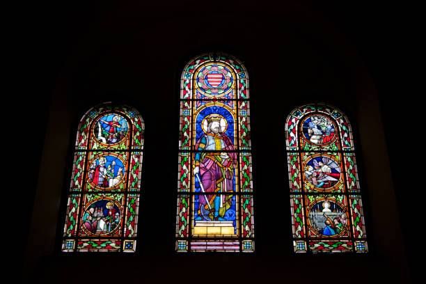 istock Stained glass church windows 1022506828