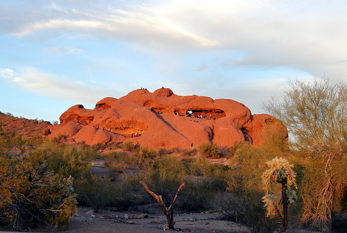 Hole-in-the-Rock, a natural geological formation in Papago Park, Phoenix, Arizona