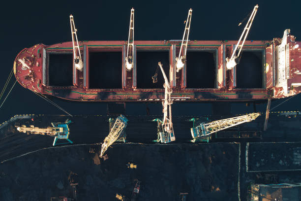 istock Cargo Ship in the Port Aerial View from Drone 1022523374