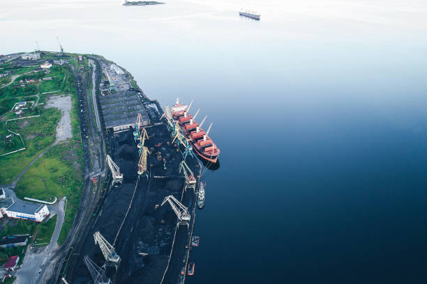 istock Cargo Ship in the Port Aerial View from Drone 1022523424