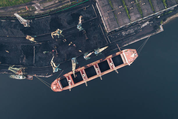 istock Cargo Ship in the Port Aerial View from Drone 1022523446
