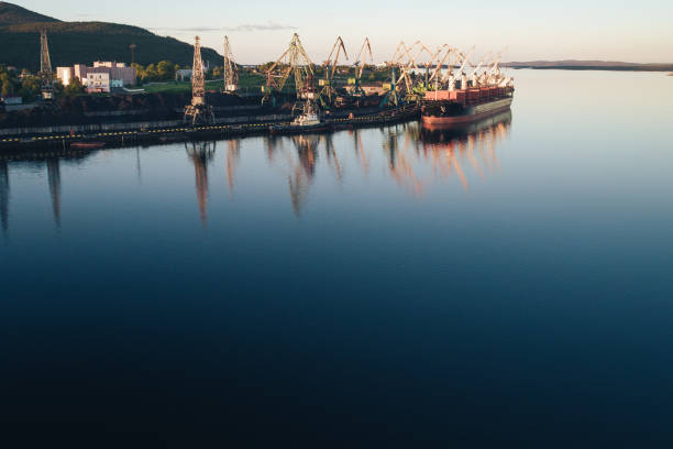 istock Cargo Ship in the Port Aerial View from Drone 1022523468