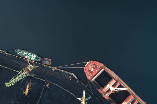 istock Cargo Ship in the Port Aerial View from Drone 1022523792