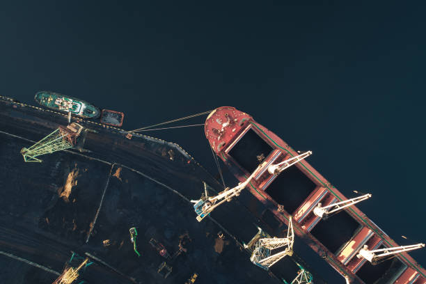 istock Cargo Ship in the Port Aerial View from Drone 1022523824