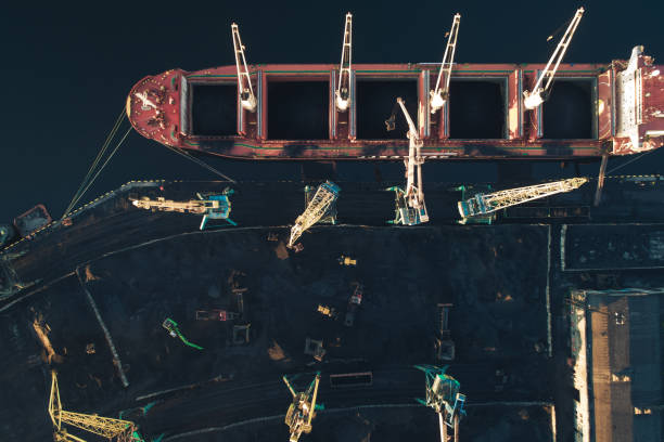 istock Cargo Ship in the Port Aerial View from Drone 1022523836