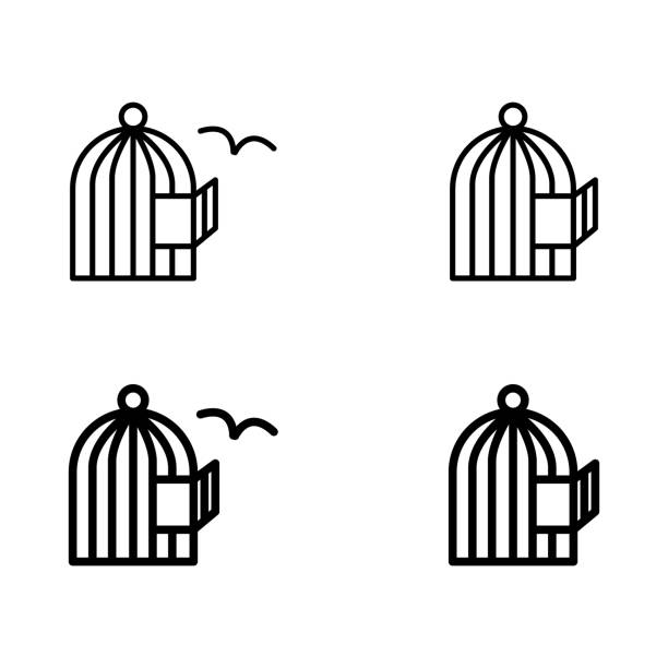 自由 - 鳥籠 幅插畫檔、美工圖案、卡通及圖標
