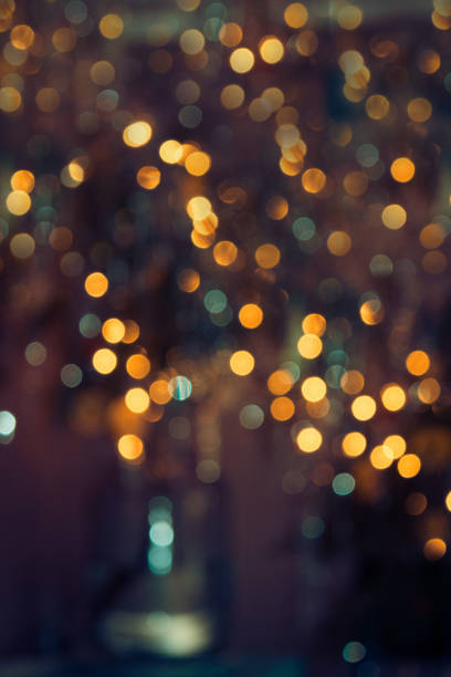 Background Bokeh String Lights Party Christmas Lights Autumn Atmosphere Warm, Dazzling backdrop background autum light stock pictures, royalty-free photos & images