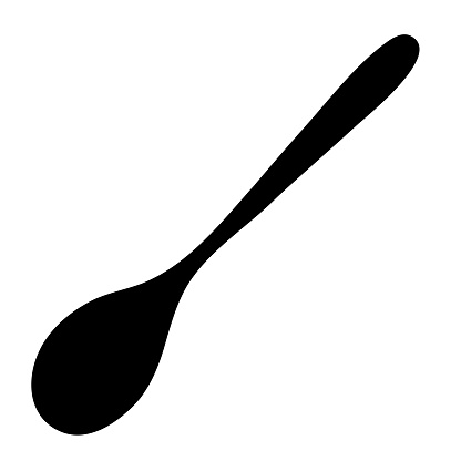 spoon for food and eating food silhouette isolated on white background.