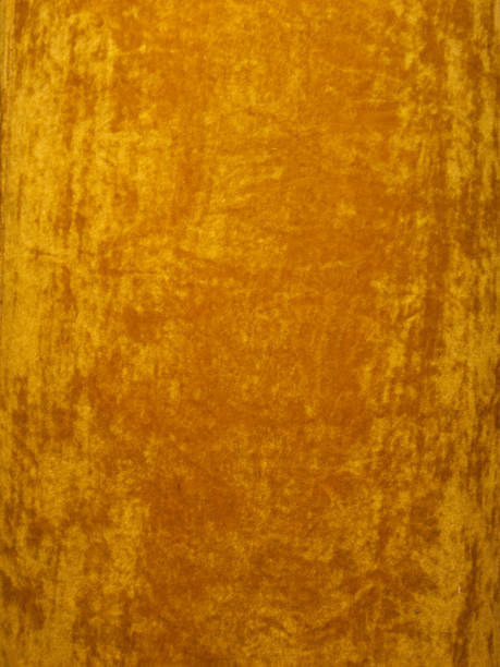 Background Backdrop 1970's Crushed Velvet Lampshade Fabric in Harvest Gold Background or Texture Layer velvet stock pictures, royalty-free photos & images