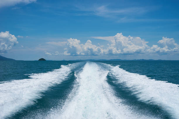 istock White Wave Splash from Speed Boat in Thailand's sea 1022568790
