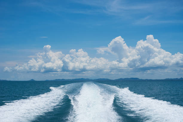 istock White Wave Splash from Speed Boat in Thailand's sea 1022568794