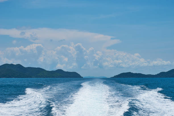 istock White Wave Splash from Speed Boat in Thailand's sea 1022572910