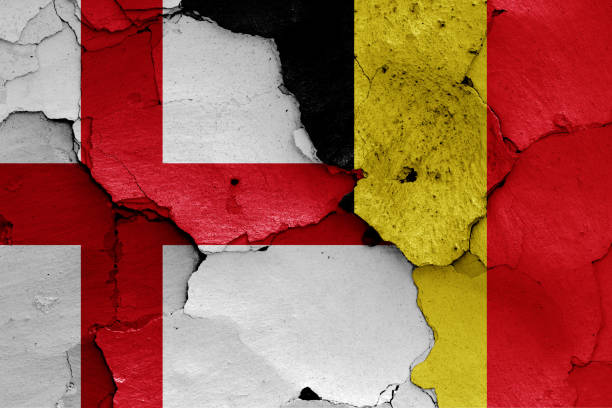 istock flags of England and Belgium 1022573058