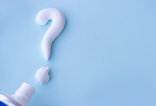 Question Mark With Toothpaste Question Mark From Toothpaste On Blue Background Toothpaste Selection ...