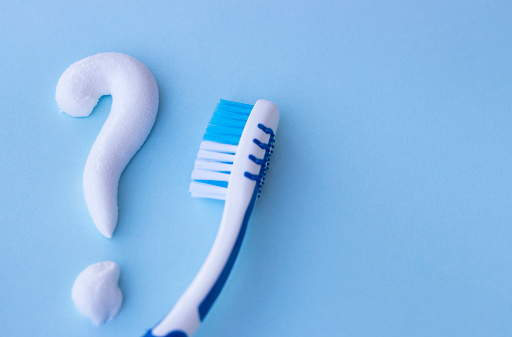 Question Mark With Toothpaste Question Mark From Toothpaste On Blue Background Toothpaste Selection ...