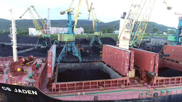 istock Cargo Ship in the Port Aerial View from Drone 1022584894