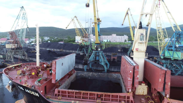 istock Cargo Ship in the Port Aerial View from Drone 1022584922