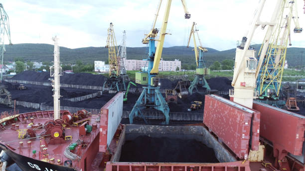 istock Cargo Ship in the Port Aerial View from Drone 1022584934