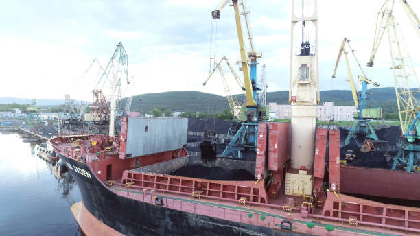 istock Cargo Ship in the Port Aerial View from Drone 1022584960