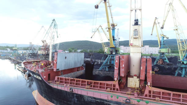 istock Cargo Ship in the Port Aerial View from Drone 1022584972