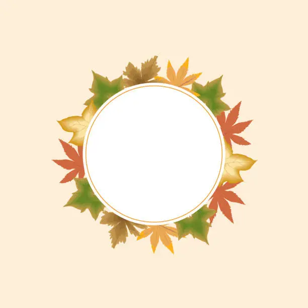 Vector illustration of Autumn, Fall Leaves, Background, Banner and Frame