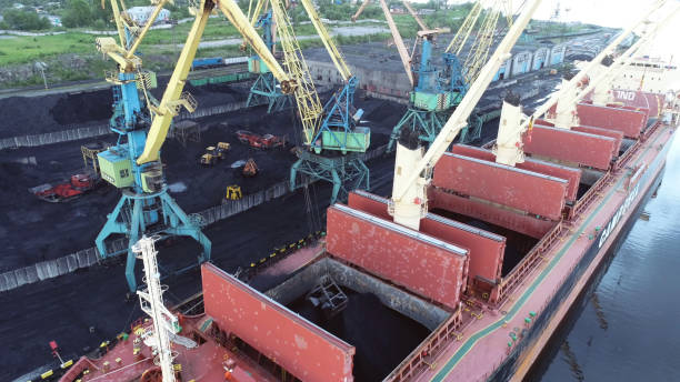 istock Cargo Ship in the Port Aerial View from Drone 1022585356