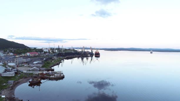 istock Cargo Ship in the Port Aerial View from Drone 1022585360