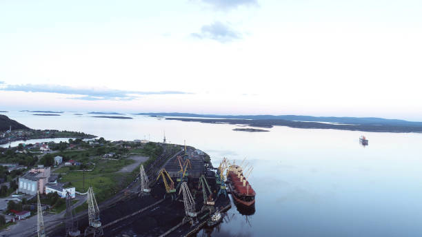 istock Cargo Ship in the Port Aerial View from Drone 1022585384
