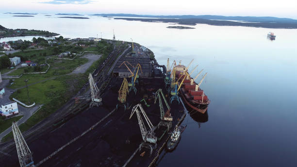 istock Cargo Ship in the Port Aerial View from Drone 1022585390