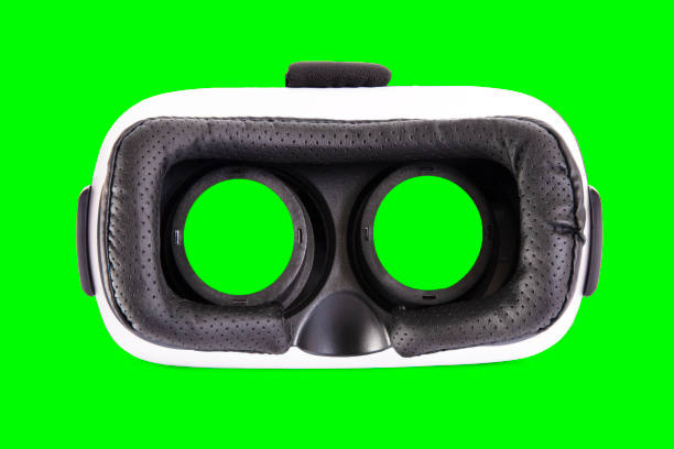 Green screen of virtual reality telescope looking out from inner.