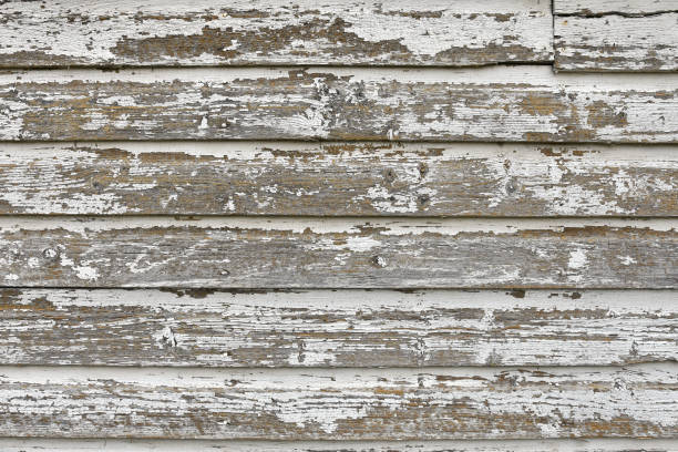 istock Old Weathered Wood and Peeling White Paint 1022595408