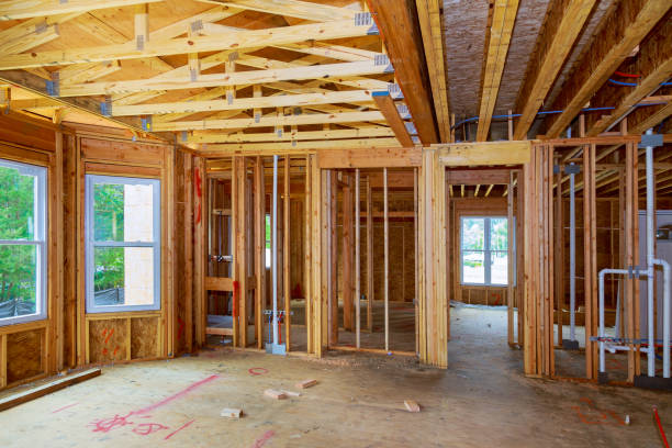 istock New Construction Wood Home Framing Abstract. 1022608626
