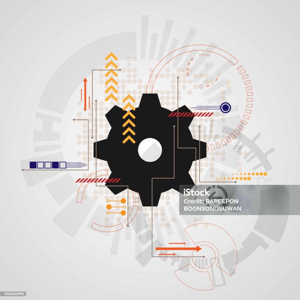 Vector Technology Gear Design Stock Illustration - Download Image Now ...