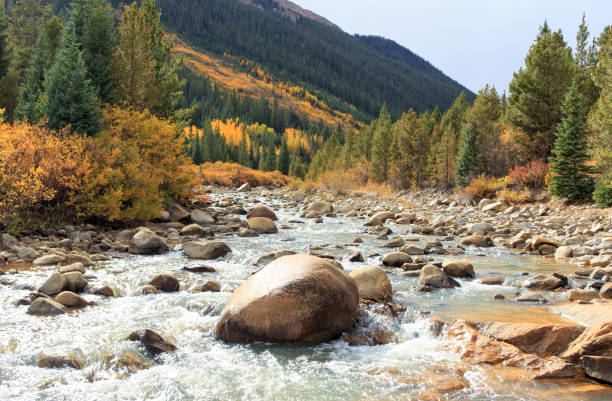 istock Roaring Fork River with a touch of Gold 1022628252