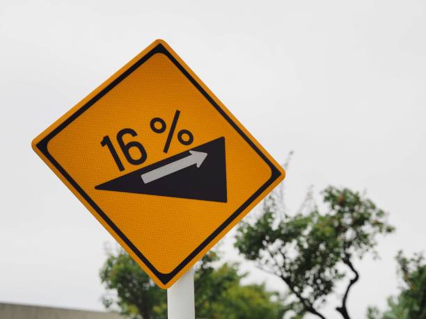 istock traffic signs 16% steep slope 1022628476