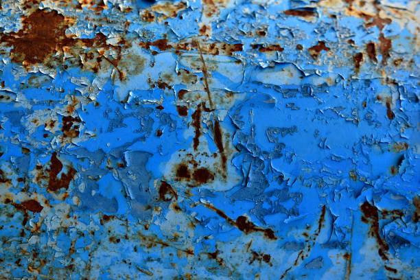 istock Old Weathered and Rusted Blue Metal Abstract 1022635576