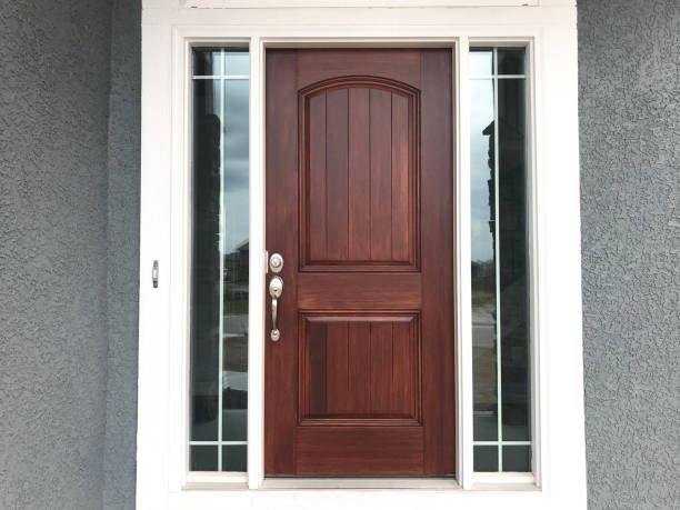 la puerta frontal - front door doorknob door wood fotografías e imágenes de stock