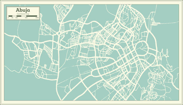 istock Abuja Nigeria City Map in Retro Style. Outline Map. 1022644212