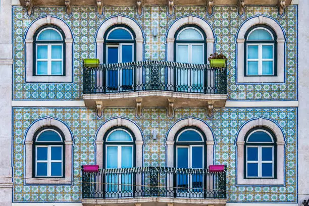 Apartment building facade in Lisbon