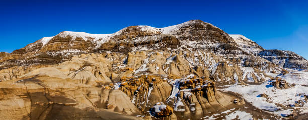 istock Hoodoos sandstone panorama at Badlands Drumheller 1022676634