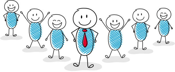 istock Business image showing group of cartoon characters with leader. Vector. 1022687274