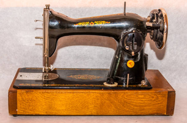 istock Vintage Soviet USSR Podolsk Handcrank Portable Sewing Machine PMZ Kalinin 1022690646