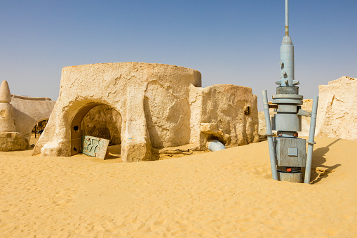 Star Wars set, built in the middle of the desert near Naftah, Tunisia