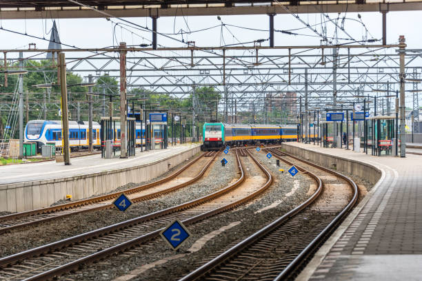 istock Trains at Amsterdam Netherlands Central Station 1022693232