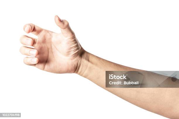 Hand Holding Something Like A Bottle Or Can Stock Photo - Download Image Now - Hand, Human Hand, Holding