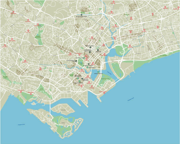 istock Vector city map of Singapore with well organized separated layers. 1022704730