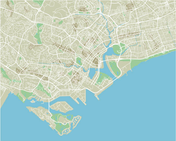 istock Vector city map of Singapore with well organized separated layers. 1022704932