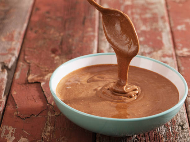 istock chocolate dough in plate on old wooden table 1022709750
