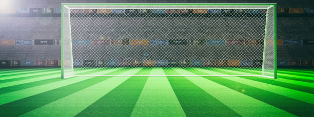 istock Illuminated soccer stadium at night. 3d illustration 1022724448