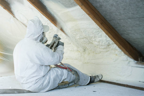 spray polyurethane foam for roof spray polyurethane foam for roof - technician spraying foam insulation using plural component gun for polyurethane foam, inside insulator stock pictures, royalty-free photos & images